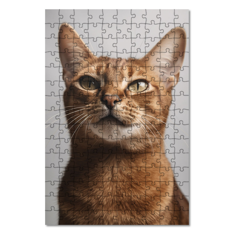 Drevené puzzle Habešská mačka realistic