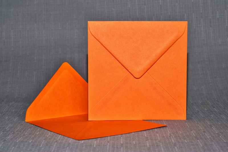 Listová obálka Štvorec oranžová 130mm