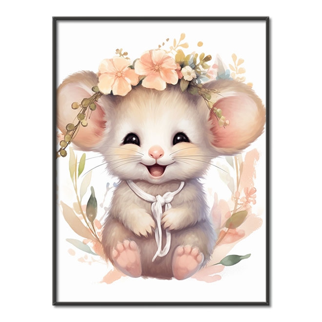 Mláďa myšky v kvetoch