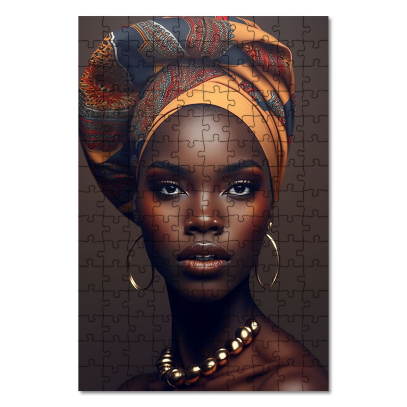 Drevené puzzle Africké dievča