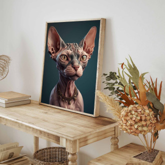 Sphynx mačka akvarel
