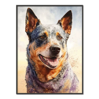 Austrálsky dobytkársky pes akvarel