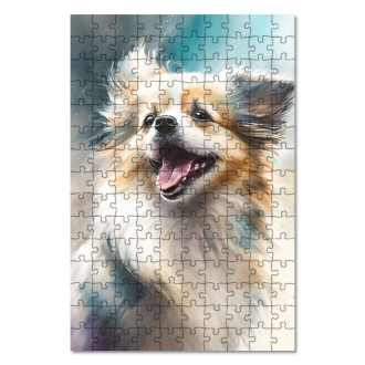 Drevené puzzle Lowchen akvarel