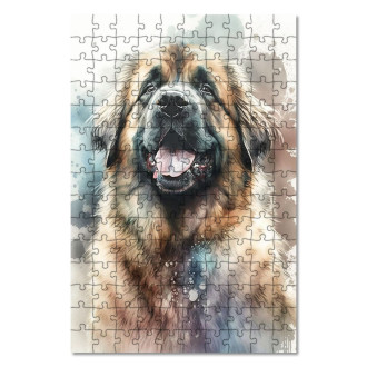 Drevené puzzle Leonberger akvarel