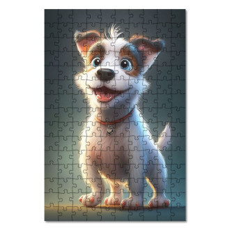 Drevené puzzle Russell teriér animovaný