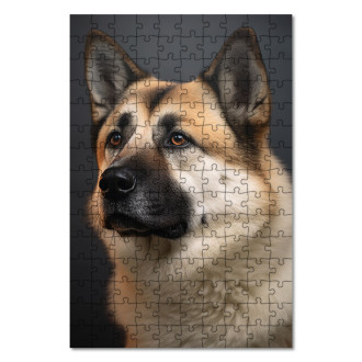 Drevené puzzle Akita realistic