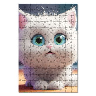 Drevené puzzle Roztomilá animovaná mačka 2