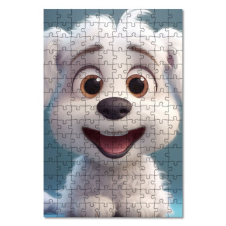 Drevené puzzle Roztomilé animované šteňa