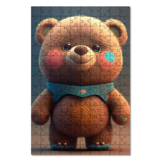 Drevené puzzle Roztomilý animovaný medvedík