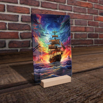 Akrylové sklo loď a farebná nočná obloha