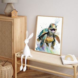 Akvarelová korytnačka