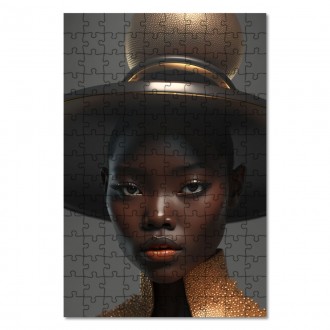 Dřevěné puzzle Modelka v klobouku 4