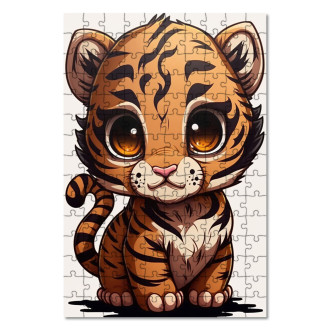 Dřevěné puzzle Malý tygr