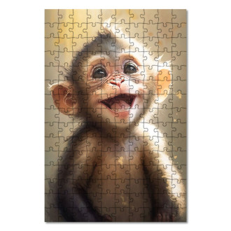 Drevené puzzle Akvarelová opica